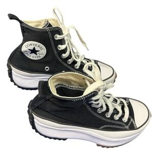 Converse Run Star Hike Platform High Top Black White Shoes Women's 6.5 Men's 5